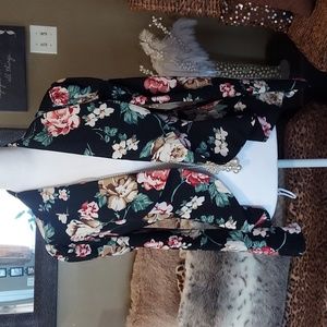 Floral asymmetrical blazer